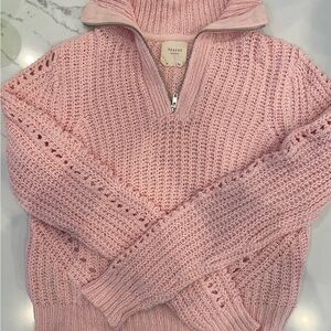 Madewell Pink Cowl Neck Sweater